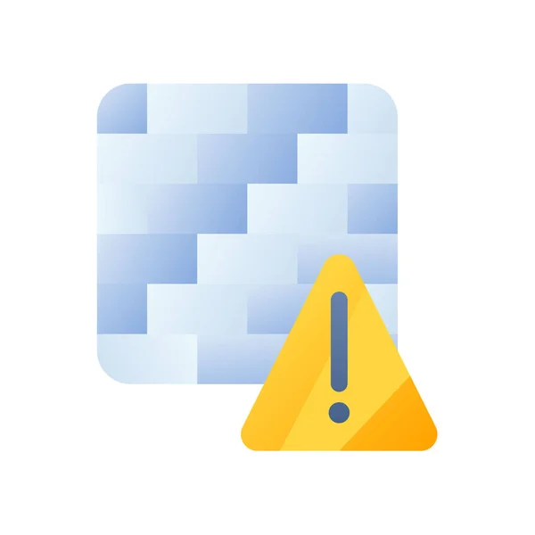 Firewall Alert Antivirus Protection Single Isolated Icon Smooth Style Vector — Stock Vector