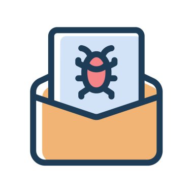 Dolandırıcı e- posta dolandırıcılığı kötü yazılım spam tek izole edilmiş simge çizgi biçimi illüstrasyonlu