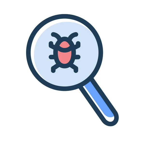 Bug Catcher Varredura Vírus Malware Procurando Único Ícone Isolado Com —  Vetores de Stock