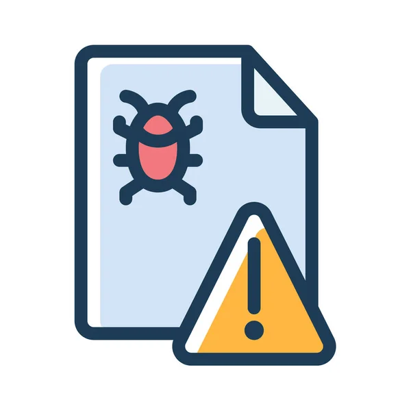 Bug Detector Report Alert Warning Single Isolated Icon Dash Dashed — Stock Vector