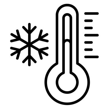 Sıcaklık kış sıcağı Tek izole edilmiş ikon ana hatlı biçim illüstrasyonu