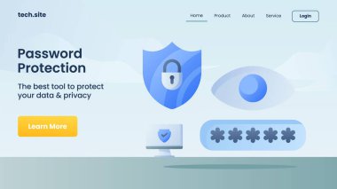 Web sitesi indirme ana sayfası çizimi için parola koruması internet güvenliği teknolojisi kavramı
