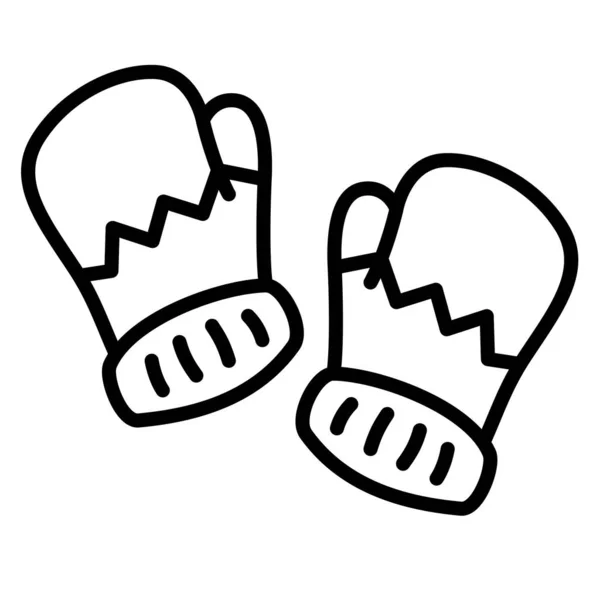 Glove Winter Clothes Single Isolated Icon Outline Style Vector Illustration — 图库矢量图片