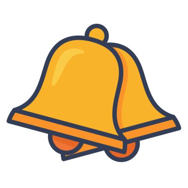 Çan dekorasyonu, tek bir izole edilmiş, çizgi biçimi illüstrasyonlu simge