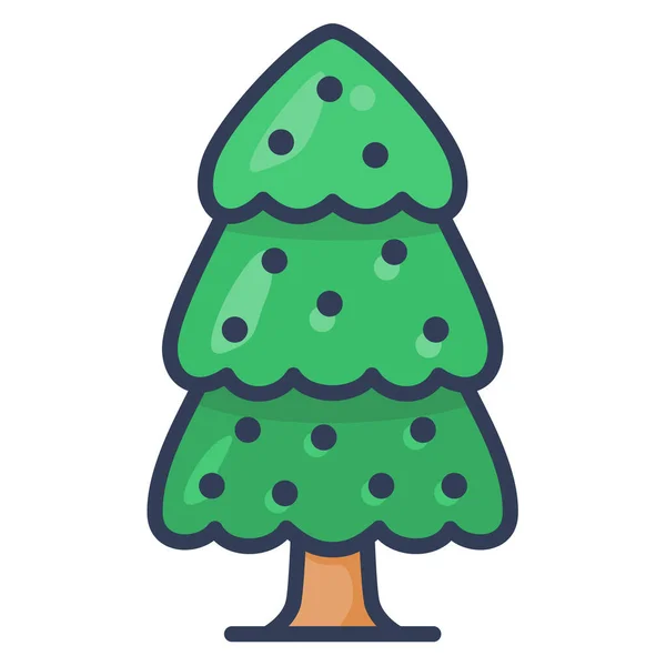 Strom Borovice Jediné Izolované Ikony Vyplněnou Linií Styl Vektorové Ilustrace — Stockový vektor