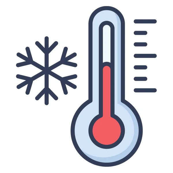 Temperature Winter Warm Christmas Single Isolated Icon Filled Line Style — Stock Vector