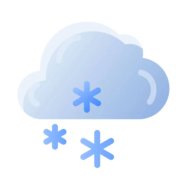 Winter Snow Rain Cloud Single Isolated Icon Smooth Style Vector — Stock vektor