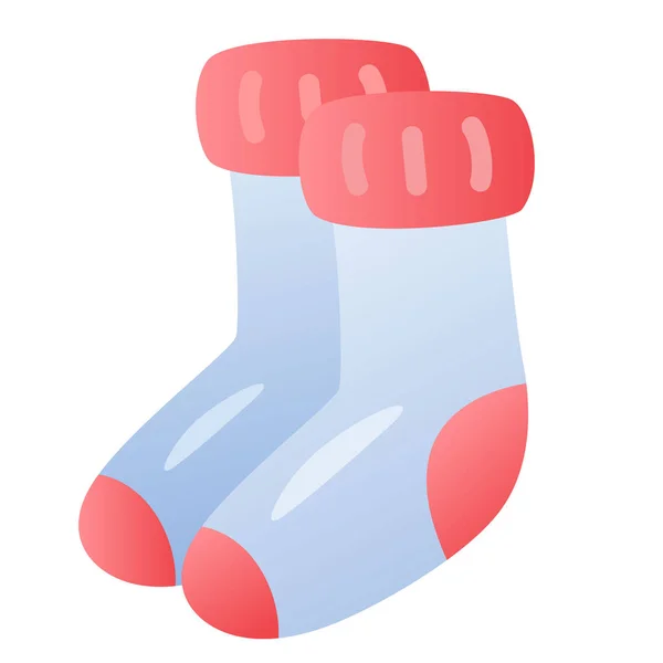 Socks Feet Winter Warm Single Isolated Icon Smooth Style Vector — 图库矢量图片