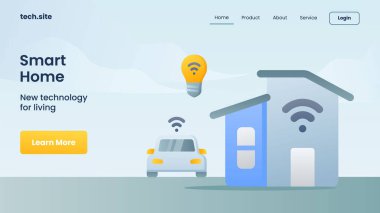 smart home concept for website template landing homepage vector illustration