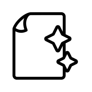 yeni belge kağıdı boş tek izole edilmiş simge ana hatlı biçim çizimi