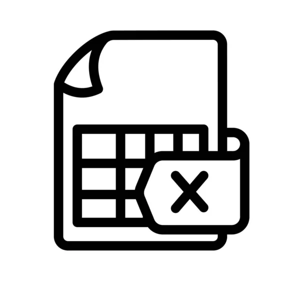 Excel Documento Folha Página Papel Único Ícone Isolado Com Ilustração — Vetor de Stock