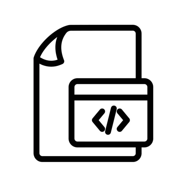 Kód Dokumentum Fájl Papír Oldal Script Forrás Egyetlen Elszigetelt Ikon — Stock Vector