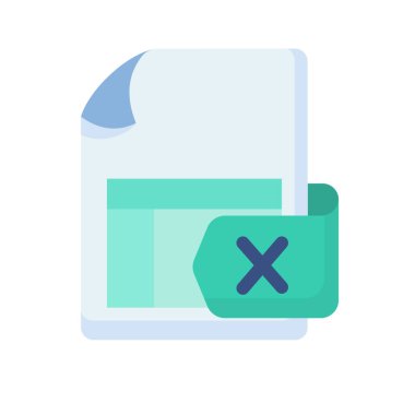 Düz stil vektör illüstrasyonlu tek izole edilmiş belge dosya sayfası sayfasını aşın