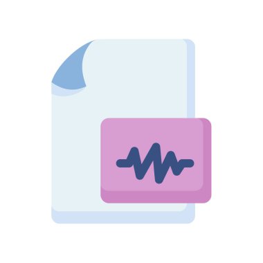 ses dosyası papge sayfa dalgası düz biçim vektör illüstrasyonlu tek bir simge