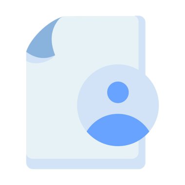 kişisel belge dosyası sayfa hesabı kullanıcısı düz biçim vektör illüstrasyonlu tek izole simge