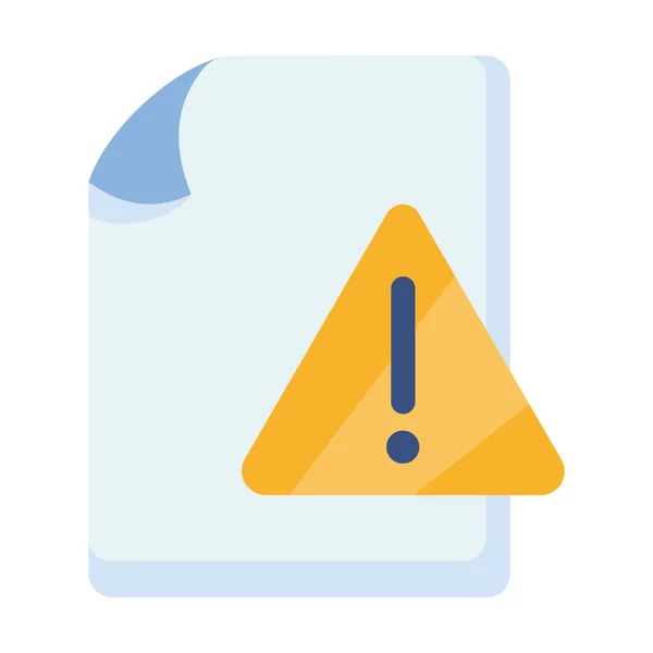Fehler Dokument Datei Papier Seite Warnung Ausruf Einzelne Isolierte Symbol — Stockvektor
