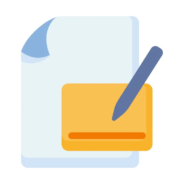 Write Document File Paper Page Letter Single Isolated Icon Flat — Stock Vector