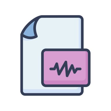 ses dosyası papge sayfa dalgası dolu satır biçimi illüstrasyonlu tek bir simge