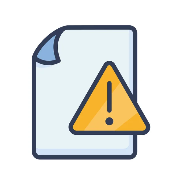 Fehler Dokument Datei Papier Seite Warnung Ausruf Einzelne Isolierte Symbol — Stockvektor