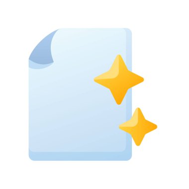 Pürüzsüz biçim vektör illüstrasyonlu yeni belge kağıdı boş tek izole simge