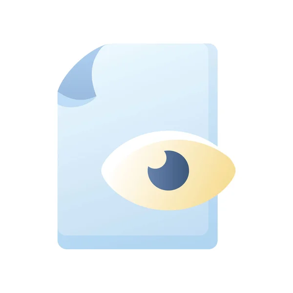 Vorschau Dokument Datei Papier Seitenansicht Auge Einzelne Isolierte Symbol Mit — Stockvektor