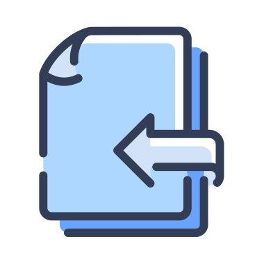 Tek izole edilmiş simgeyi çizgi biçimi vektörüyle birleştiren belge kağıdı sayfasını birleştir