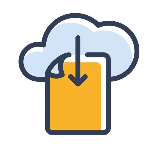 Download Document File Paper Page Cloud Single Isolated Icon Dash — Stock Vector