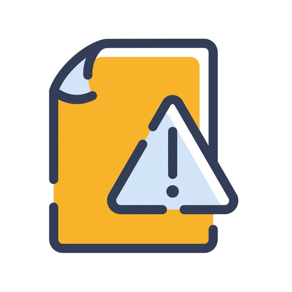 Fehler Dokument Datei Papier Seite Warnung Ausrufezeichen Einzelne Isolierte Symbol — Stockvektor