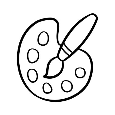 resim paleti fırça görsel tasarım yaratıcılık yaratıcı tek izole ikon çizim el çizim biçim vektörü