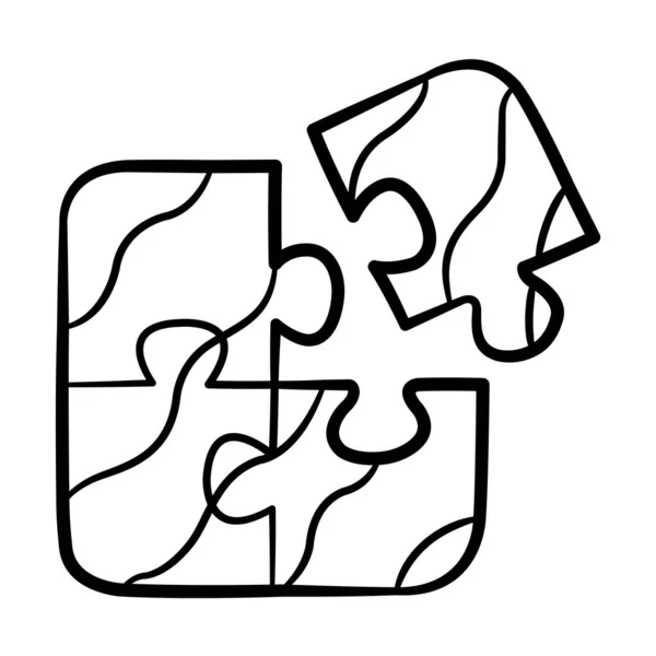 Puzzle Problemlösung Teamarbeit Zusammenarbeit Beitrag Einzelne Isolierte Symbol Mit Skizze — Stockvektor
