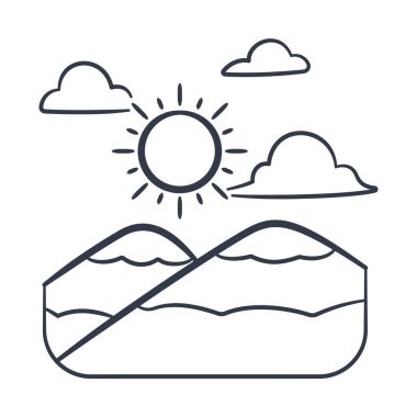 manzara manzarası çizim el çizimi taslak biçim vektörlü tek izole simge