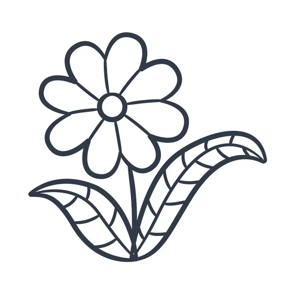 Flower Single Isolated Icon Sketch Hand Drawn Outline Style Vector — Archivo Imágenes Vectoriales