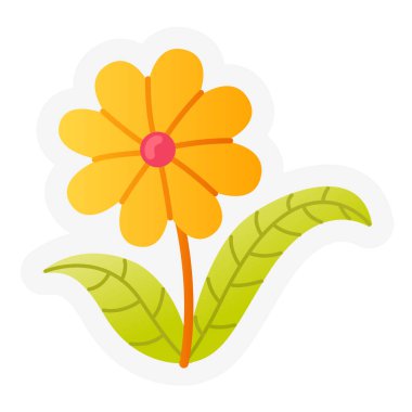 çiçek ilkbaharı veya bahar aylarında etiketli izole edilmiş tek simge kesim biçimi vektörü