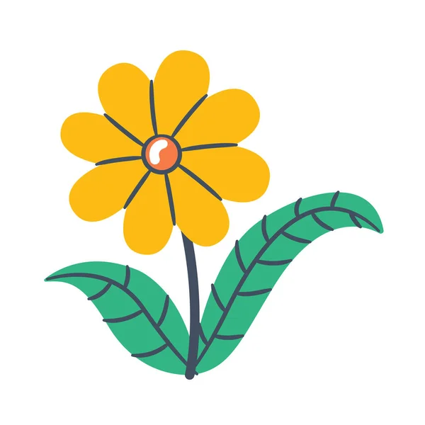Λουλούδι Άνοιξη Άνοιξη Ενιαίο Μεμονωμένο Εικονίδιο Doodle Πολύχρωμο Διάνυσμα Στυλ — Διανυσματικό Αρχείο