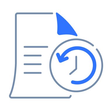 geçmiş dosyası boş tek durum izole edilmiş taslak biçim vektörlü simge