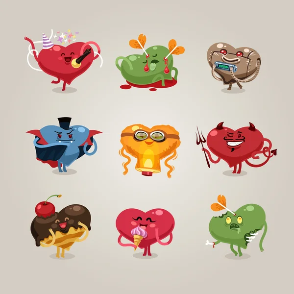 Valentines harten icons set — Stockvector