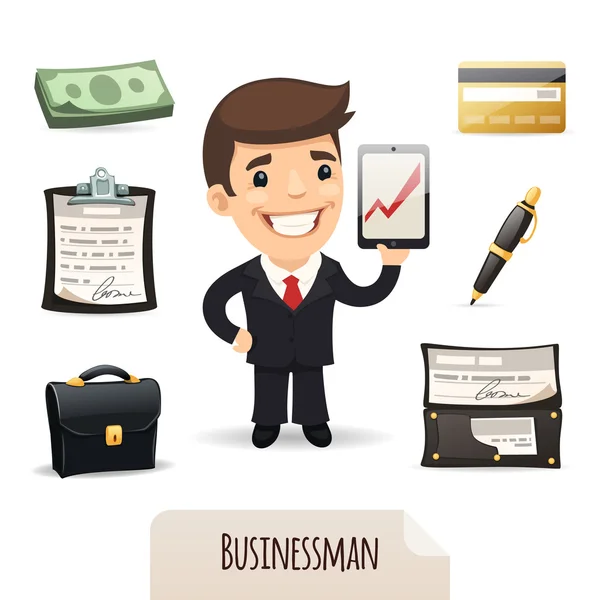 Businessmans icons set — Stock Vector