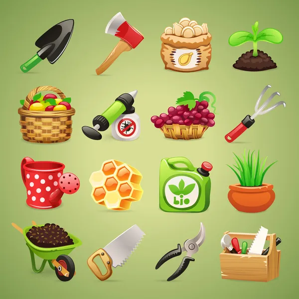 Farmers Tools Icons Set1.1 — Stock Vector