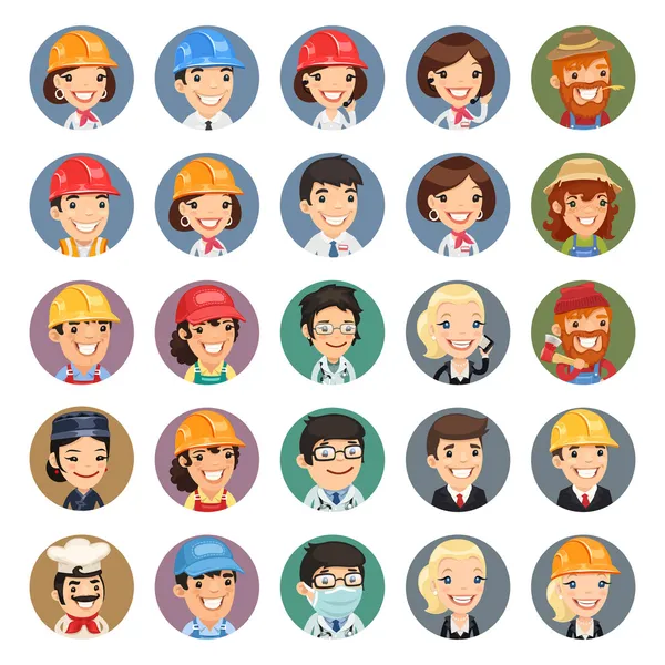 Professions Vector Characters Icons Set1.1 — Stock Vector