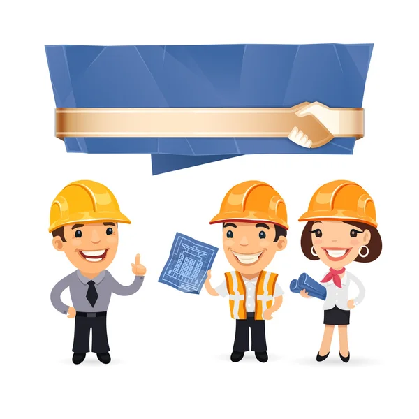 Foremen with Speech Bubble — Stock Vector