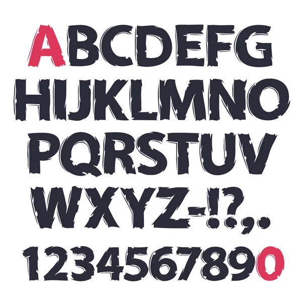 Mürekkep çizim alfabesi — Stok Vektör