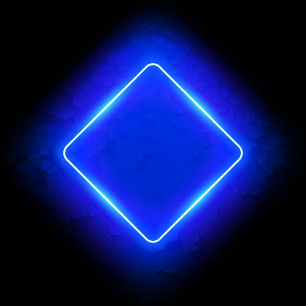 Blue Neon Diamond Frame Grunge Backdrop Vector Abstract Background Copy — 图库矢量图片