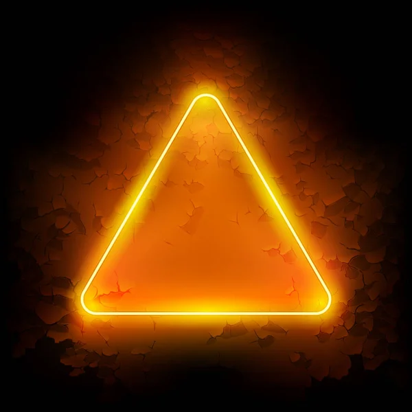 Yellow Neon Triangle Frame Grunge Backdrop Vector Abstract Background Copy — Vetor de Stock