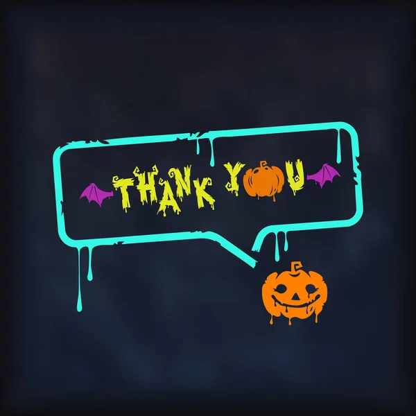 Halloween Poster Thank You Spooky Illustration Your Fun Scary Projects — Vector de stock