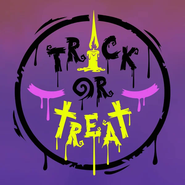 Halloween Poster Trick Treat Spooky Illustration Your Fun Scary Projects — Stockvector