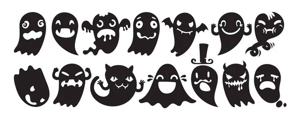 Halloween Ghost Collection Spooky Shapes Makes Quick Easy Customize Your — Stock Vector