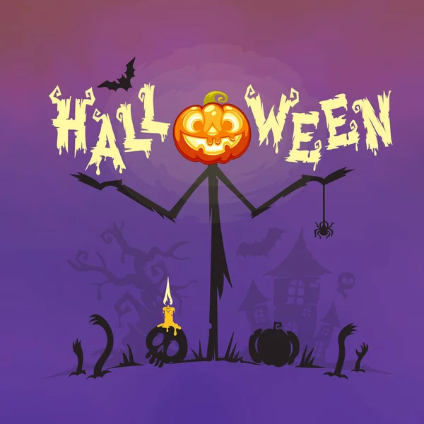 Halloween Plakát Jack Lantern Pumpkin Strašidelná Ilustrace Pro Vaše Zábavné — Stockový vektor