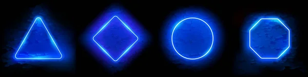 Blue Neon Femes Set Grand Backdrop Векторный Абстрактный Фон Копированием — стоковый вектор