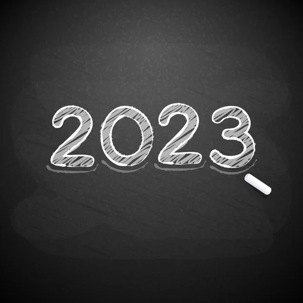 Kézzel Rajzolt Chalkboard 2023 Blackboard Háttér Rajzfilm Stílus — Stock Vector