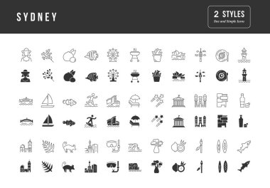 Sydney mi? Web tasarımı, uygulama ve en modern projeler için son derece basit monokrom simgelerinin toplanması. Kategori Ülkeleri ve Şehirler için evrensel klasik işaretler paketi.